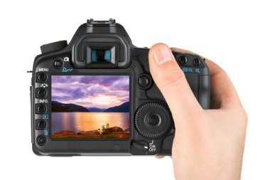 El kamera ve Norveç seyahat fotoğraf
