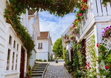 Street in old centre of Stavanger - Norway clipart