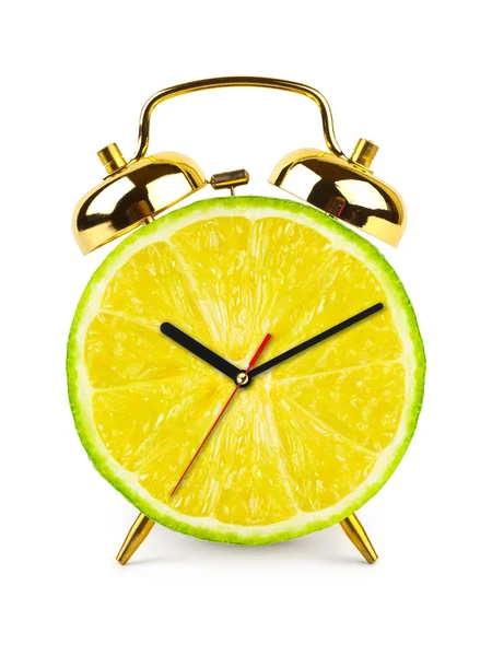 Horloge faite de fruits — Photo