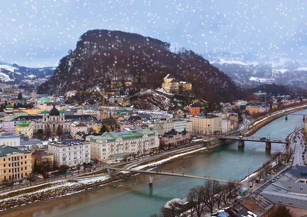Salzburg Rakousko na zimu — Stock fotografie