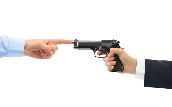 Hands and gun — Stock Photo, Image