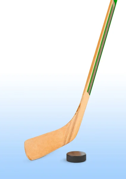 Ice hockey stick és korong — Stock Fotó