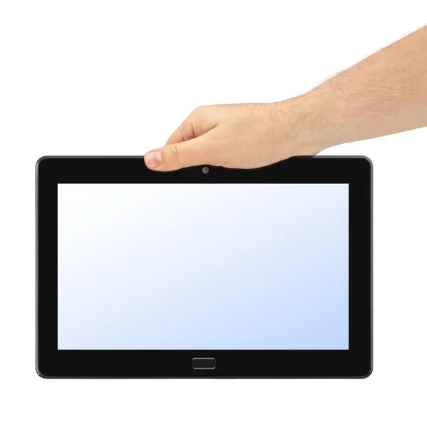 Hand med touchpad pc — Stockfoto