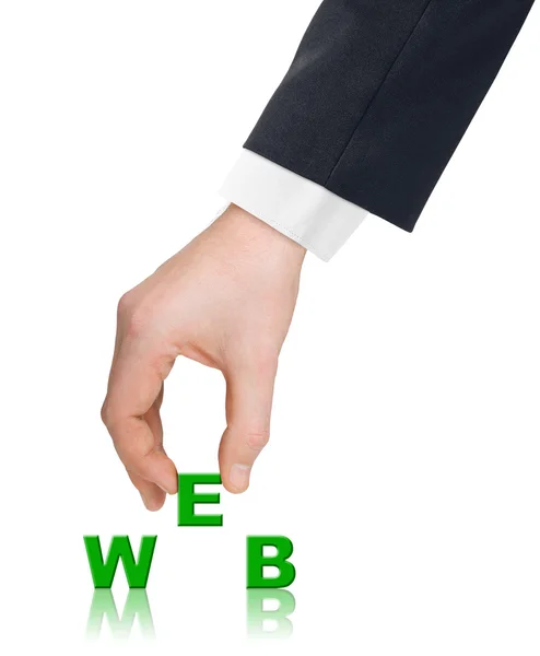 Hand en word web — Stockfoto