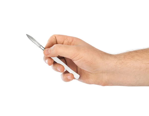 Scalpel in doctor hand — Stock Photo, Image