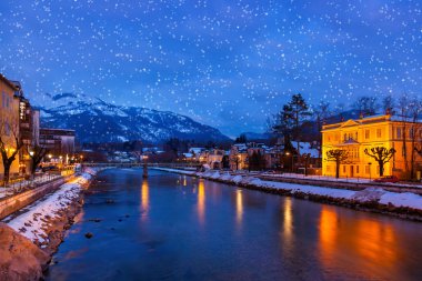 Spa resort bad Ischl Avusturya gün batımında