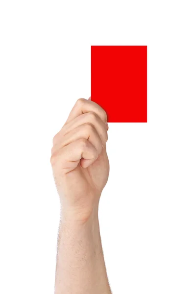 Hand holding a red card — Stock Photo, Image