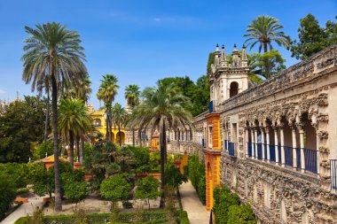 Real Alcazar Gardens in Seville Spain clipart