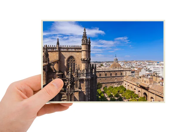 Sevilla Spain photography in hand — Stock Photo, Image