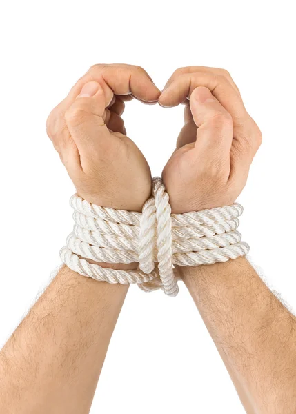 Mani legate e cuore — Foto Stock