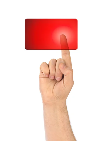 Hand and blank button — Stock Photo, Image