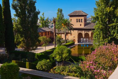 Alhambra palace at Granada Spain clipart
