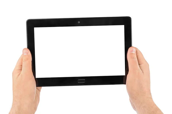 Hände mit Touchpad-PC — Stockfoto
