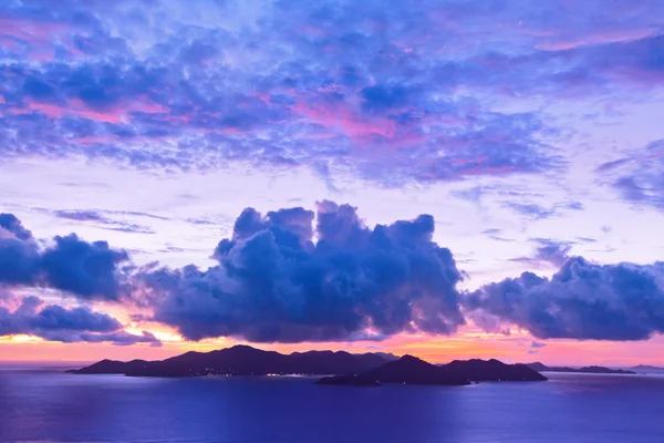 Sziget praslin seychelles naplementekor — Stock Fotó