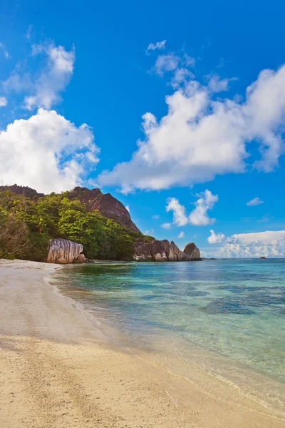 Famosa playa Source d 'Argent en Seychelles —  Fotos de Stock