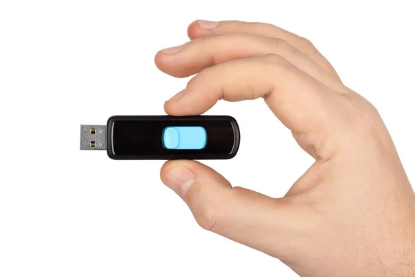 Flash usb geheugenstation in de hand — Stockfoto