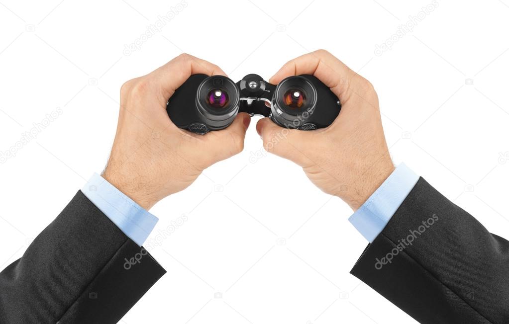 Hands with binoculars