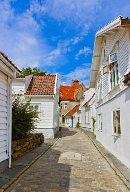 sokak eski Merkezi Stavanger - Norveç