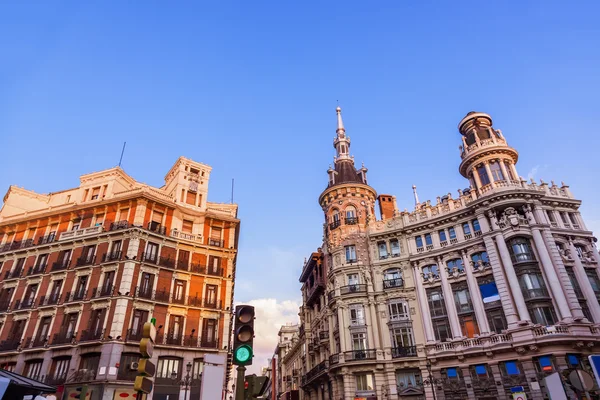 Street and houses at Madrid Spain Stock Photo