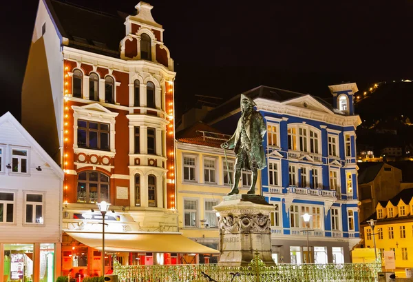 Statue von ludvig holberg in bergen - norwegen — Stockfoto