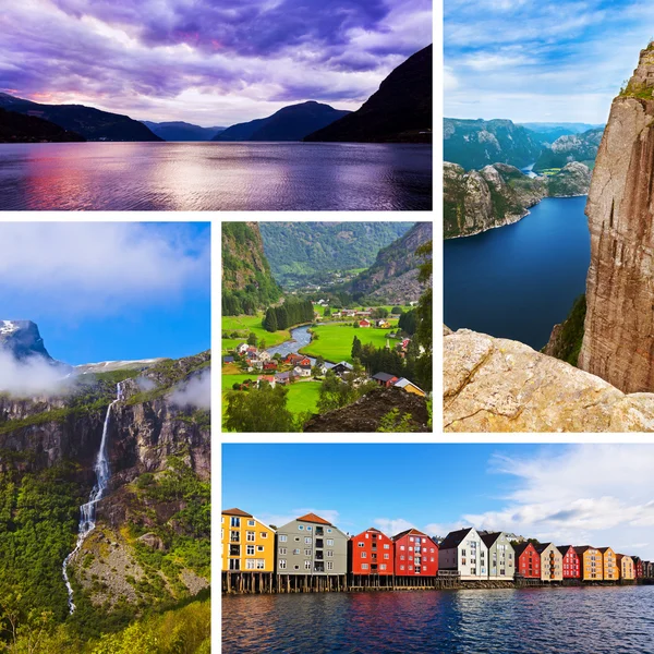 Colagem da Noruega viagens imagens (minhas fotos ) — Fotografia de Stock