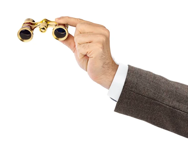 Hand with binoculars — Stock Photo, Image