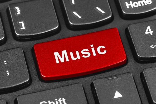 Computer notebook keyboard with Music key — Stock Photo, Image