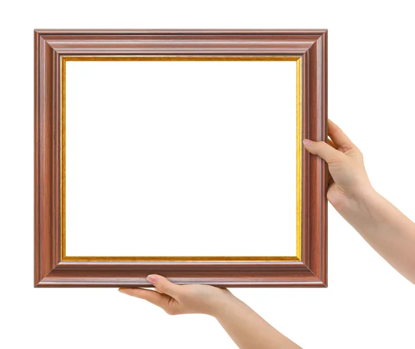 Frame in hands — Stock Photo, Image