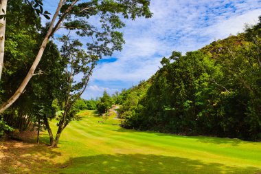 Golf alanı - ada praslin Seyşeller