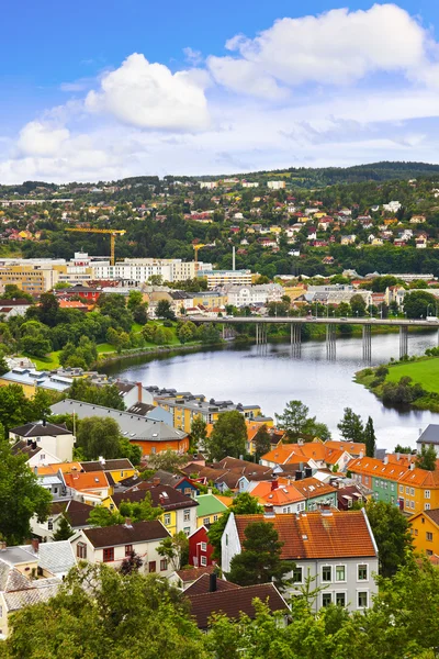Paisaje urbano de Trondheim Noruega — Foto de Stock
