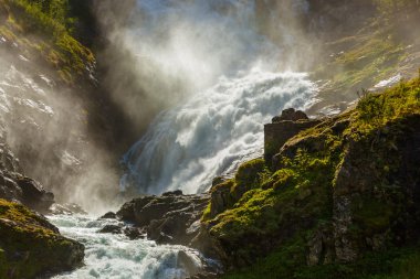 Dev kjosfossen şelale flam - Norveç
