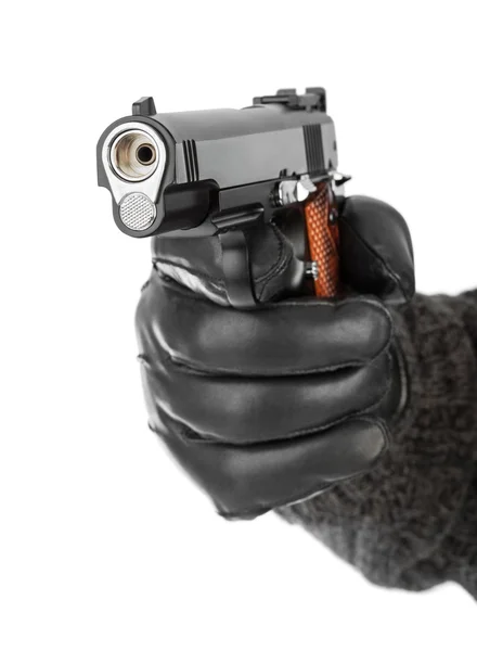 Hand met pistool — Stockfoto