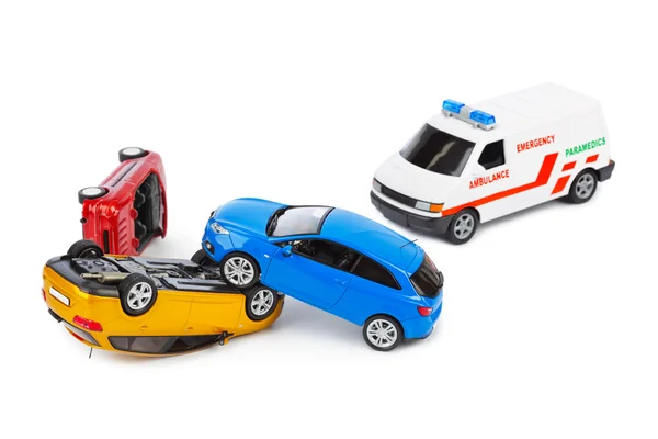 Crash jouets voitures et ambulance voiture — Photo