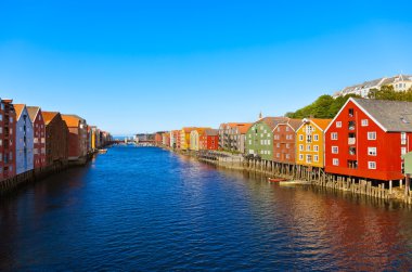 Cityscape of Trondheim Norway clipart
