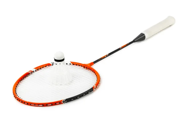 Badminton racket and shuttlecock — Stock Photo, Image