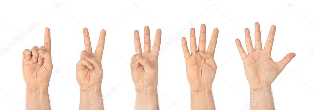 Counting hands (1 to 5)