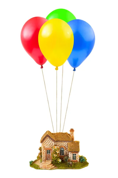 Air balloons and house — Stock Photo, Image