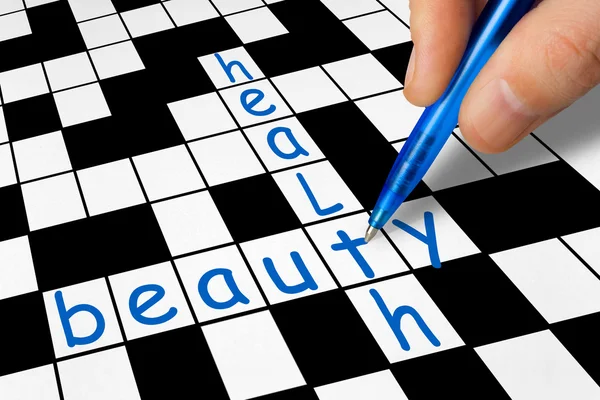 クロスワード パズル - 美容と健康 — ストック写真