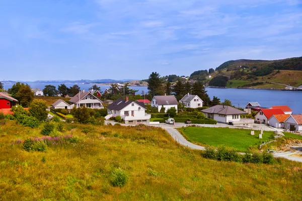 Village in Fjord - Norway — Stock Photo, Image