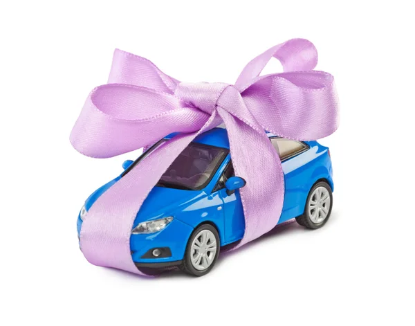 Car with bow as gift — Stock Photo, Image