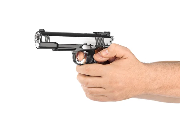 Hand met pistool — Stockfoto