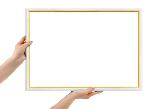 Frame in hands — Stock Photo, Image