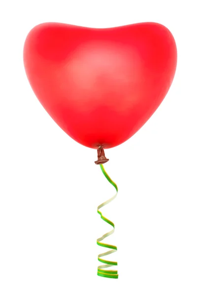 Heart shaped balloon and streamer — Stock Photo, Image