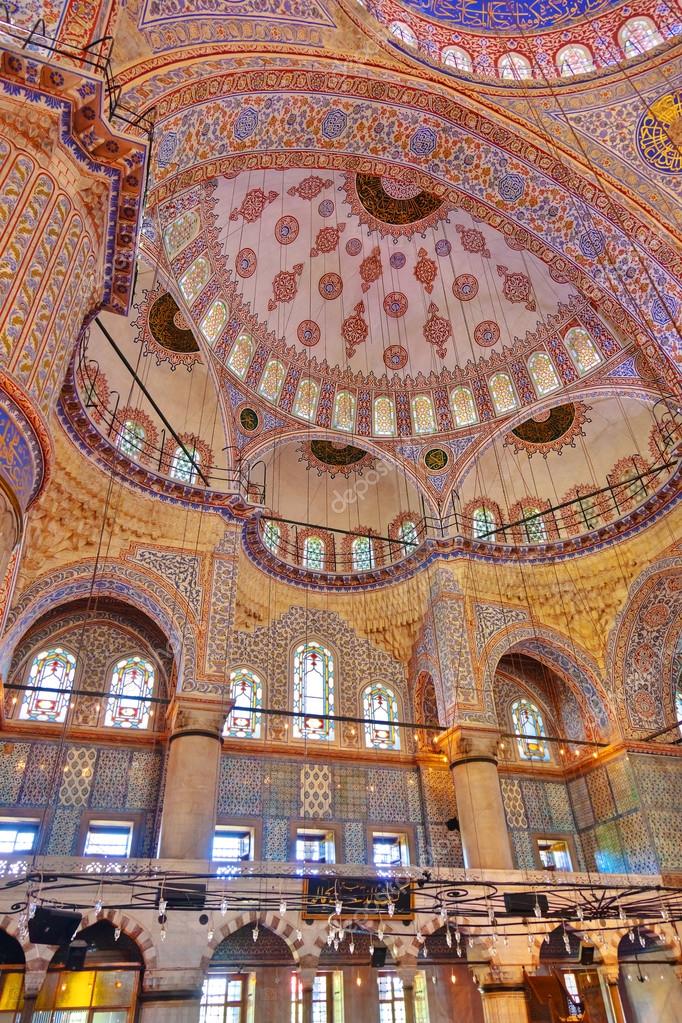 Blue Mosque Interior In Istanbul Turkey Stock Photo