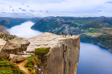 Cliff Preikestolen in fjord Lysefjord - Norway clipart