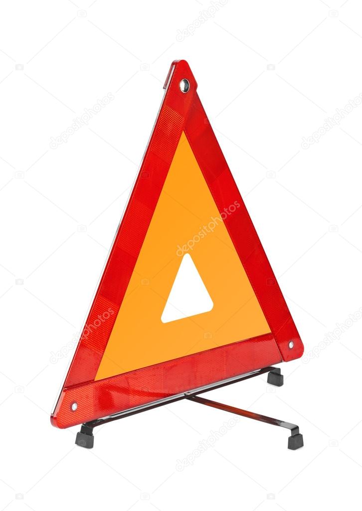 Warning car sign - red triangle