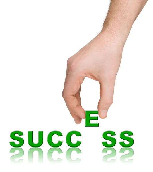 Mano e parola Successo — Foto Stock