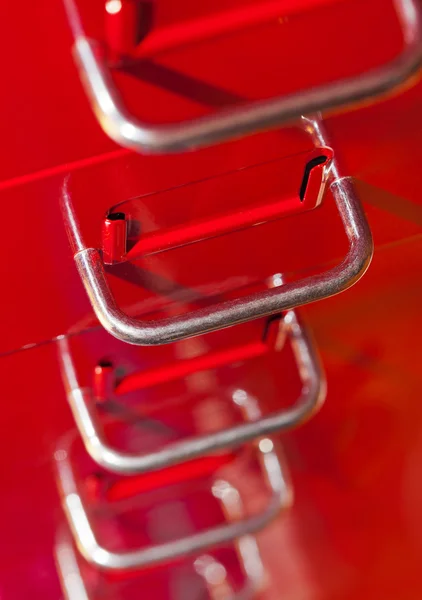 Red file cabinet with drawers — Stock Photo, Image