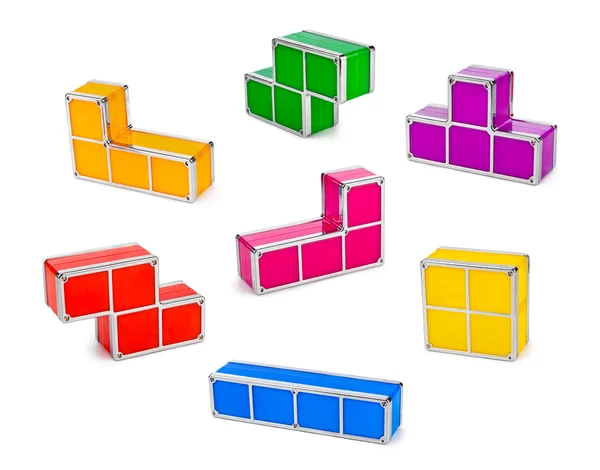 Set of tetris toy blocks — Stockfoto