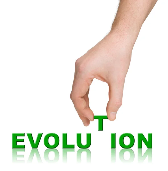 Рука і слово Еволюція — стокове фото